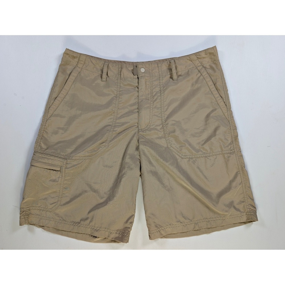 Patagonia Womens 12 Tan Khaki Nylon Hiking Cargo Shorts Outdoor Lightweight